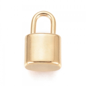 Stainless steel lock 13x8mm gold